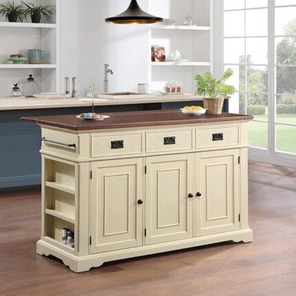 Palisade Kitchen Island with 3 Drawers and Cabinets with Adjustable Shelves