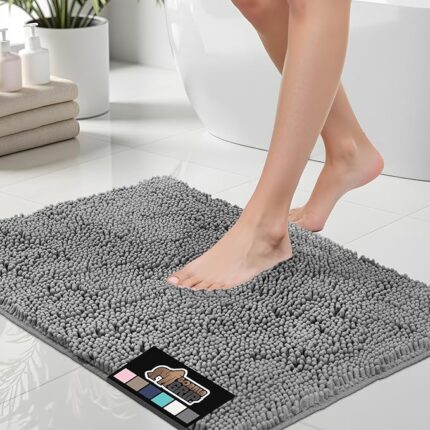 Bath Rug Mat, Thick Soft Absorbent Chenille, Quick Dry Microfiber Mats
